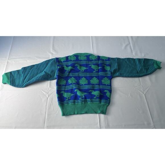 VTG Pezhman Bird Tree Sweater Kids 4T-5T Folk Art Cottagecore Knit Retro - Picture 4 of 12